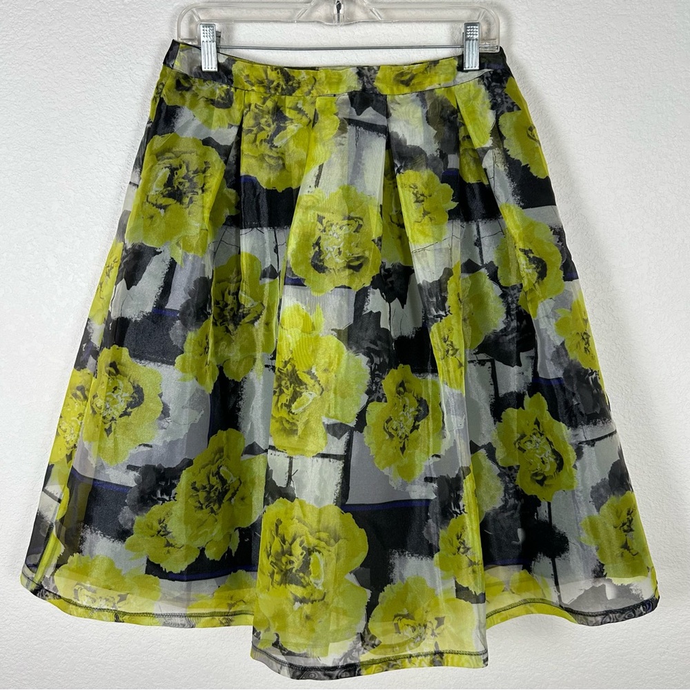 Robert Rodriguez Women Sz M New Hiroko Romantic sheer floral neon layers skirt